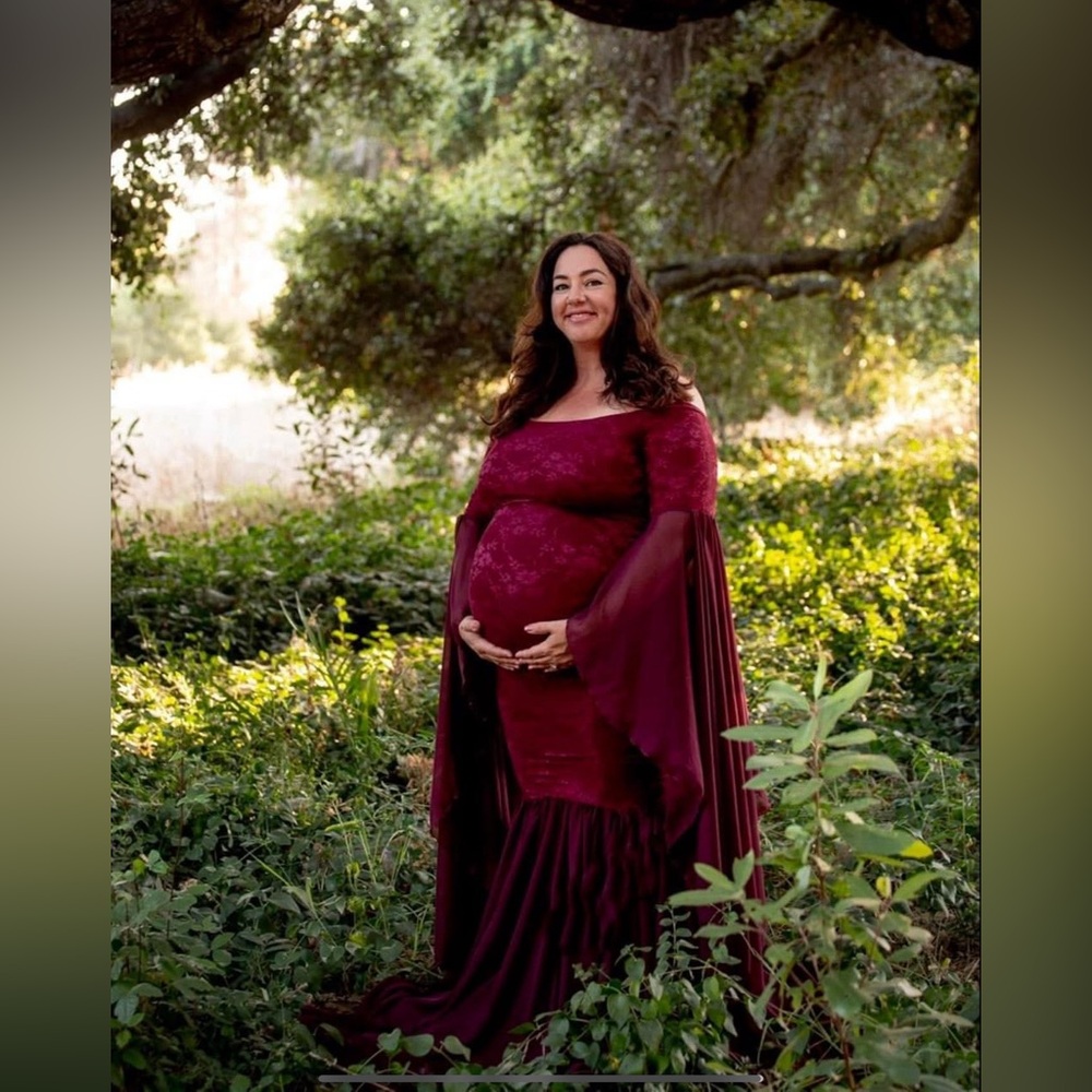 Sew Trendy Elegant Burgundy Maternity Dress